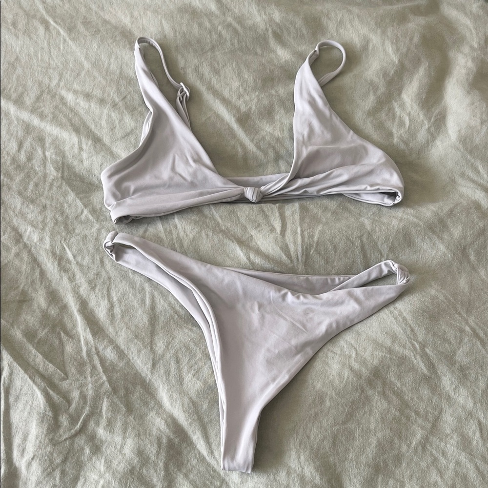 Toast swim bikini top & bottom in light grey